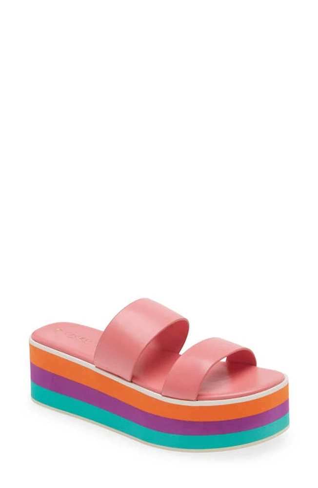 Cecelia New York King Platform Slide Sandal Salmon Multi at Nordstrom,