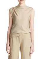 Vince Asymmetric Drape Cap Sleeve Silk Blend Top at Nordstrom,