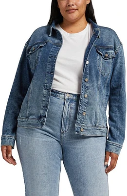 Silver Jeans Co. Denim Trucker Jacket in Indigo at Nordstrom, Size 0X