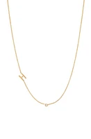 BYCHARI Asymmetric Initial & Diamond Pendant Necklace in 14K Yellow Gold-H at Nordstrom