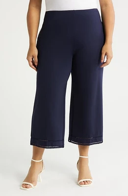 Lyssé Sienna Ponte Wide Leg Crop Pants in True Navy at Nordstrom, Size 1X