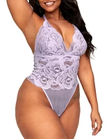 Adore Me Esme Lace Bodysuit Lingerie Medium Purple at Nordstrom,