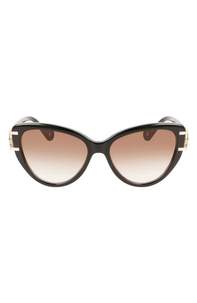 Lanvin Mother & Child 56mm Gradient Cat Eye Sunglasses in Black at Nordstrom