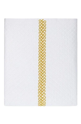 Matouk Astor Braid Matelassé Coverlet in Lemon at Nordstrom