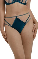 Playful Promises Illusion Mesh High-Waist Thong in Teal at Nordstrom, Size 4X-Large