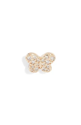 Anzie Love Letter Single Pavé Butterfly Stud Earring in Gold/Diamond at Nordstrom