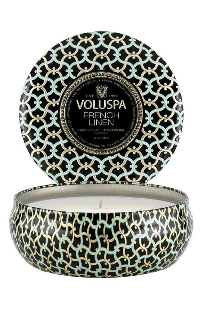 Voluspa French Linen Three-Wick Tin Candle at Nordstrom