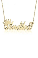 MELANIE MARIE Crown Me Personalized Nameplate Pendant Necklace in Gold Plated at Nordstrom