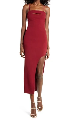 Lulus Stunned and Speechless Cutout Cocktail Midi Dress at Nordstrom,