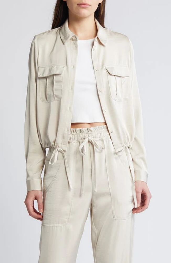 VERO MODA Mary's Dana Woven Flight Jacket Pumice Stone at Nordstrom,