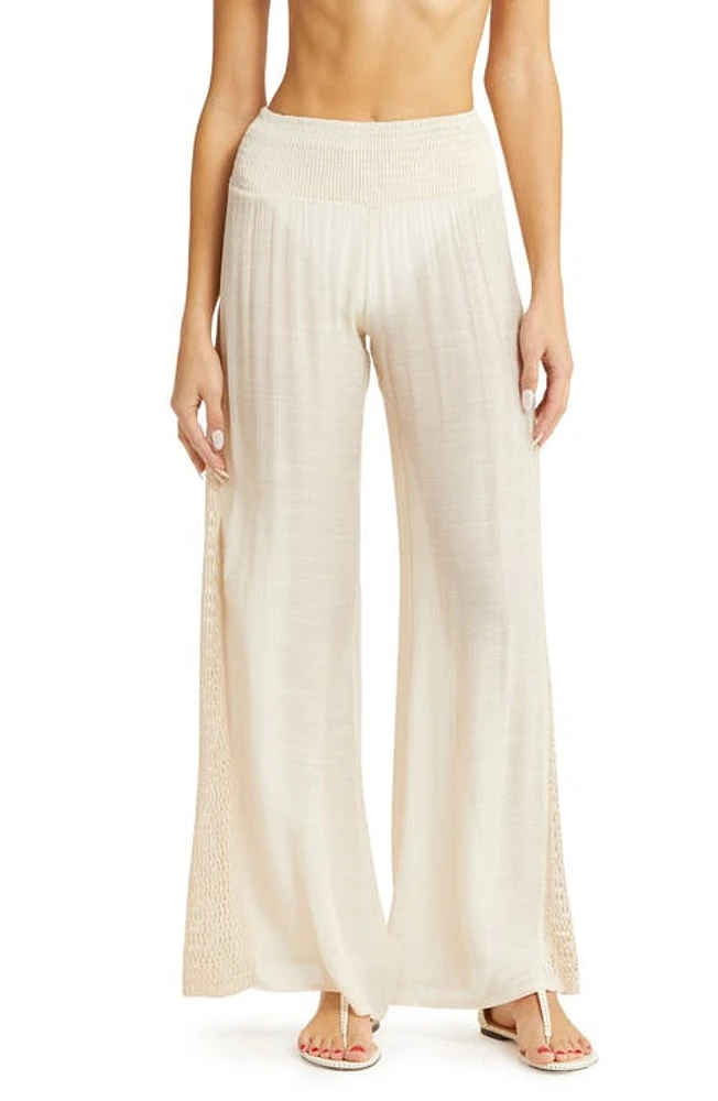 Elan Crochet Trim Wide Leg Cover-Up Pants at Nordstrom,