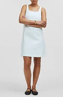 Madewell Denim A-Line Sleeveless Minidress Tile White at Nordstrom,