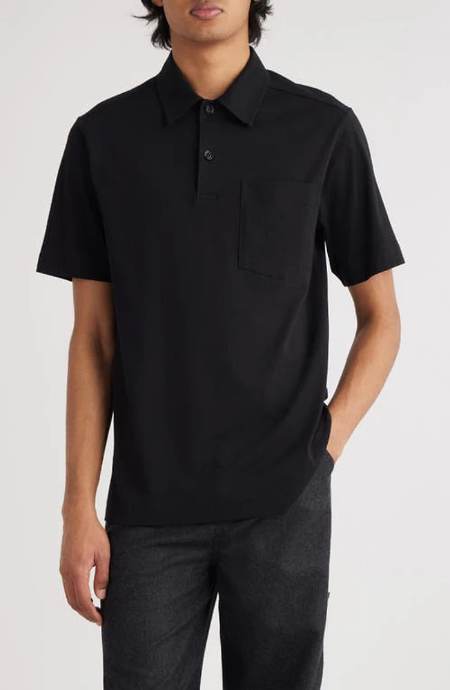 Dries Van Noten Helder Cotton Jersey Polo Black 900 at Nordstrom,