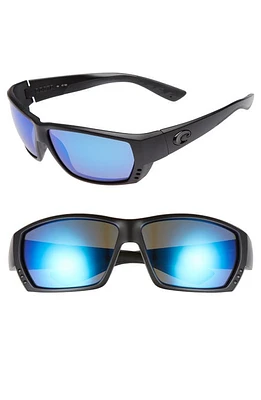 Costa Del Mar Tuna Alley 60mm Polarized Sunglasses in Blackout/Blue Mirror at Nordstrom