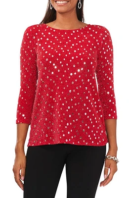 Chaus Metallic Envelope Back Top Red/Silver at Nordstrom,