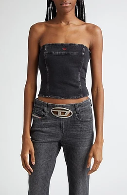 DIESEL De-Ville Denim Tube Top Black/Denim at Nordstrom,