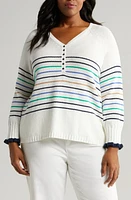 NIC+ZOE Maritime Stripe Sweater Cream Multi at Nordstrom,