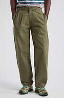 Noah Double Pleat Cotton Herringbone Pants at Nordstrom,