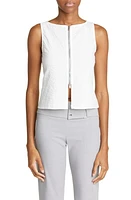 Paloma Wool Folch Stretch Cotton Zip Top in White at Nordstrom, Size Medium