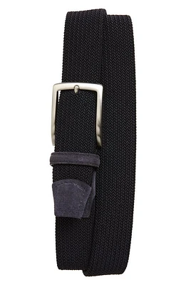 Torino Woven Stretch Belt Navy at Nordstrom,