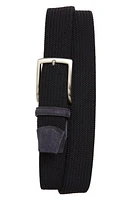 Torino Woven Stretch Belt Navy at Nordstrom,