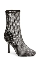 Billini Rhinestone Mesh Bootie Black Satin Diamante at Nordstrom,