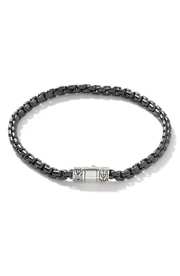 John Hardy Men's Classic Chain Bracelet in Black/Silver at Nordstrom