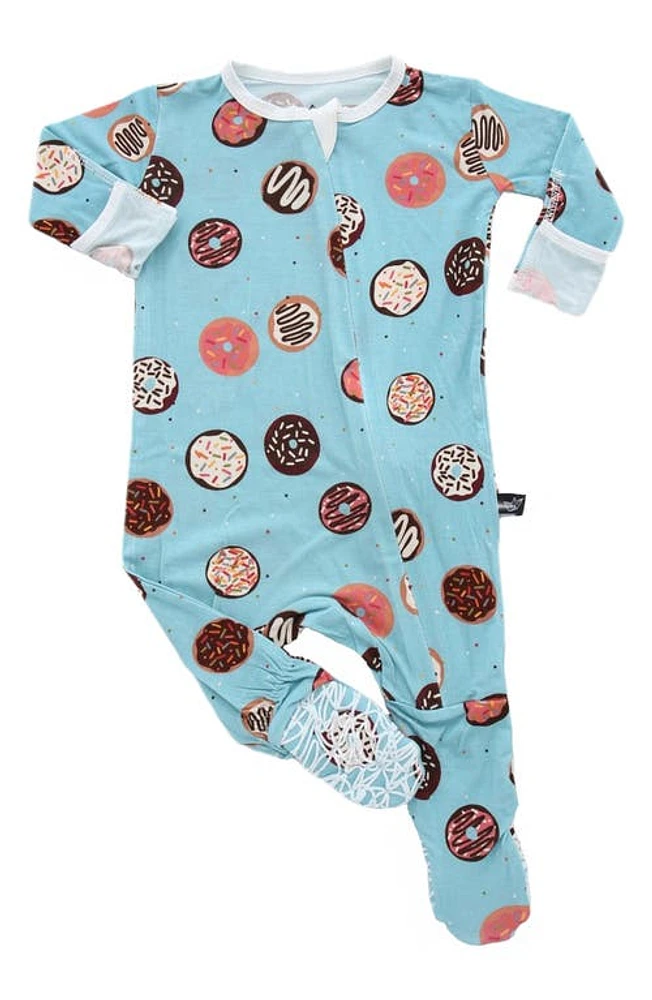 Peregrine Kidswear Kids' Donuts Fitted One-Piece Pajamas Blue at Nordstrom,