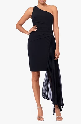 Xscape Evenings Pleated One-Shoulder Cocktail Dress Black at Nordstrom,