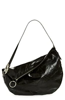 burberry Knight Asymmetric Crinkle Leather Shoulder Bag in Black at Nordstrom