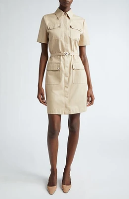 Versace Utility Cotton Shirtdress Beige at Nordstrom, Us