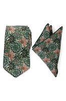 Cufflinks, Inc. Green Floral Silk Tie & Pocket Square at Nordstrom