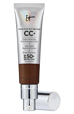 IT Cosmetics CC+ Color Correcting Full Coverage Cream SPF 50+ in Deep Mocha at Nordstrom