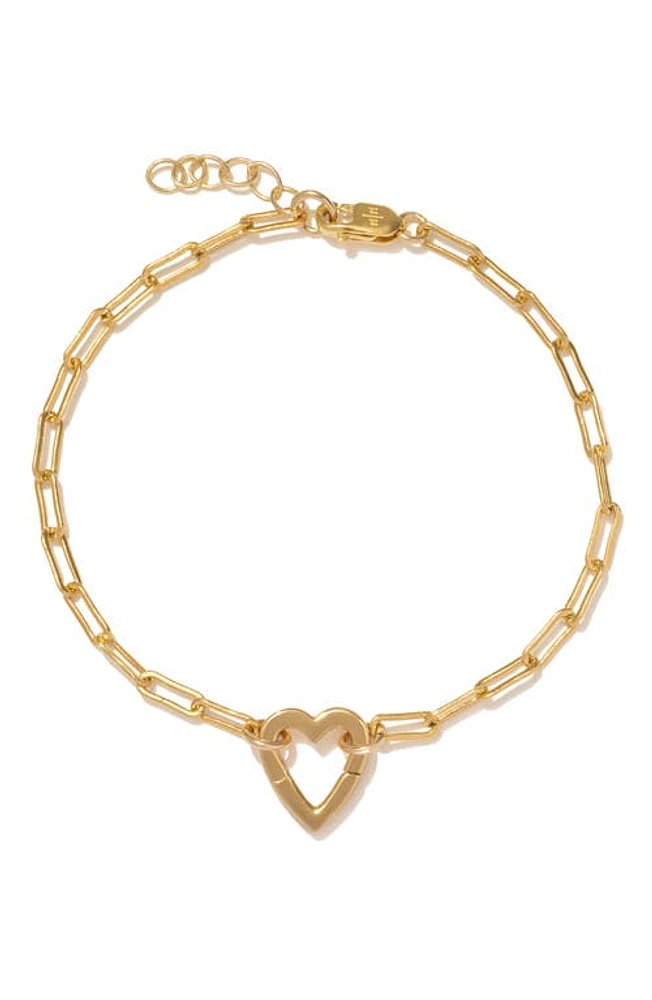 MADE BY MARY Jude Heart Pendant Bracelet in Gold at Nordstrom