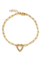 MADE BY MARY Jude Heart Pendant Bracelet in Gold at Nordstrom