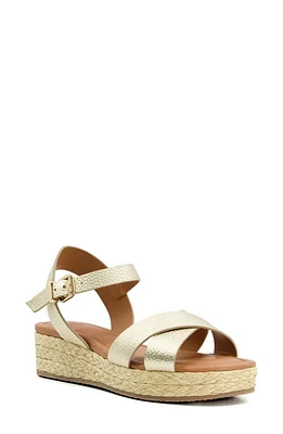 Dune London Linnie Platform Wedge Sandal Gold at Nordstrom,