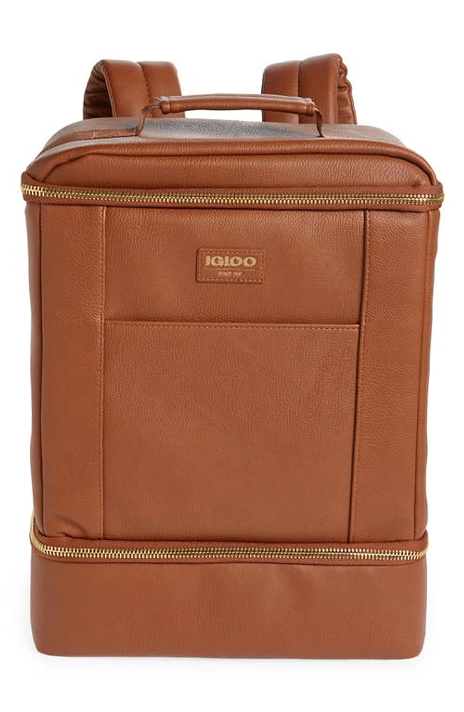 IGLOO Luxe Insulated Dual Compartment Backpack in Cognac at Nordstrom