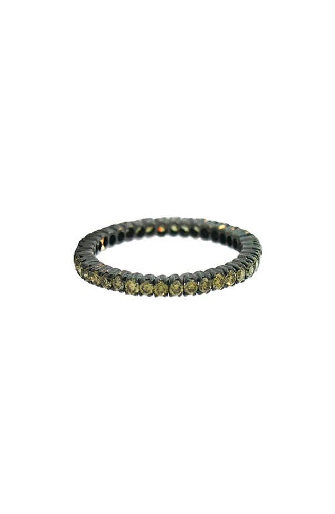 Sethi Couture Prong Set Diamond Eternity Band Black Rhodium/Green at Nordstrom,