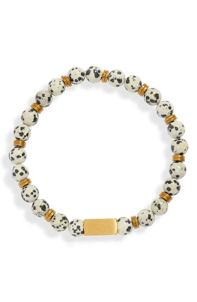 CLIFTON WILSON Men's Speckles Stone Beaded Bracelet in White at Nordstrom