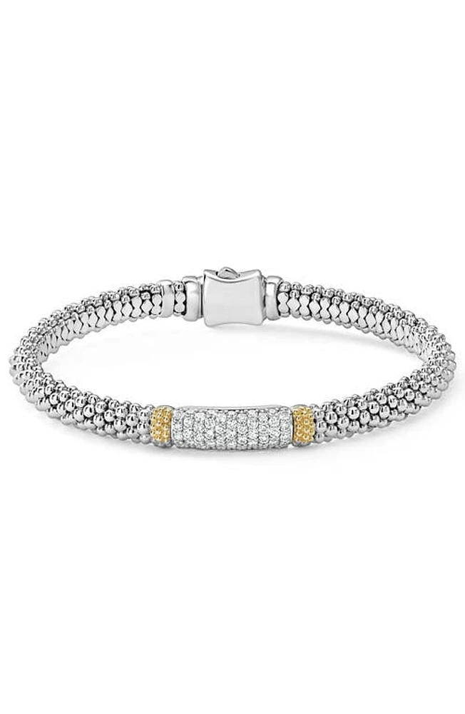 LAGOS Caviar Lux Diamond Bracelet in Silver at Nordstrom, Size 6.5