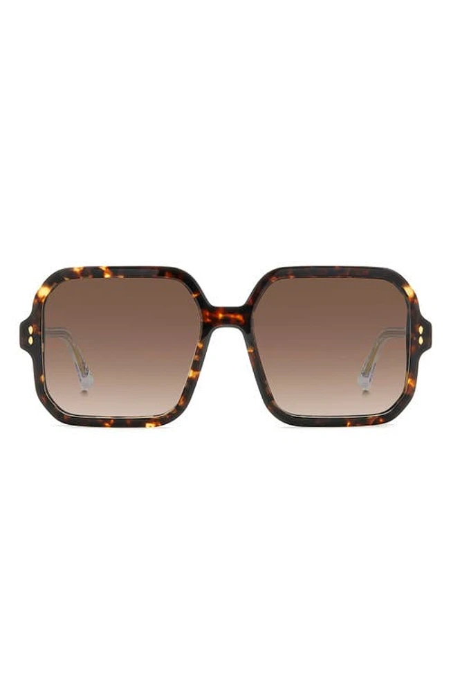 Isabel Marant 57mm Gradient Square Sunglasses in Havana/Brown Gradient at Nordstrom