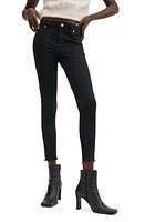 MANGO Crop Skinny Leg Jeans Black Denim at Nordstrom,