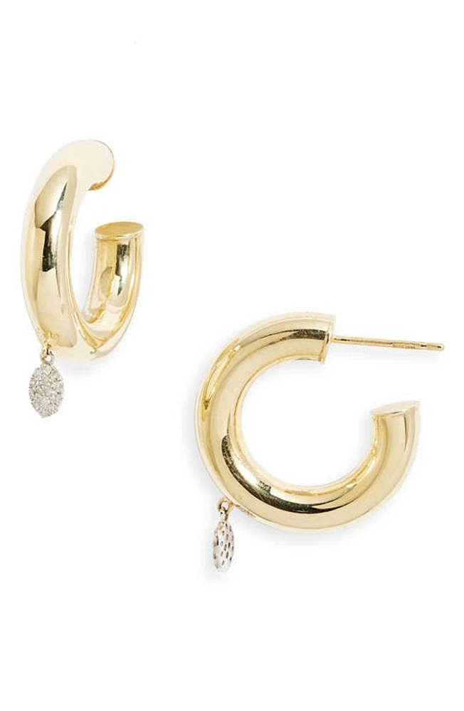 Meira T Diamond Disc Hoop Drop Earrings in Yellow at Nordstrom