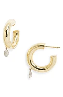 Meira T Diamond Disc Hoop Drop Earrings in Yellow at Nordstrom