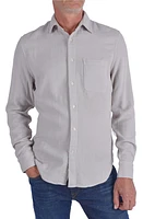 HIROSHI KATO The Ripper Waffle Double Gauze Button-Up Shirt Light Gray at Nordstrom,