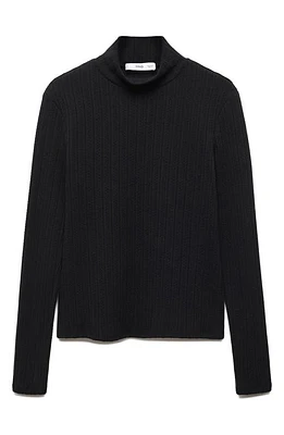 MANGO Textured Mock Neck Top at Nordstrom,