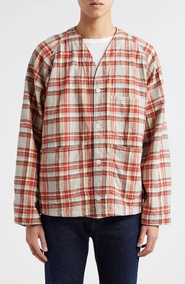 BEAMS Plaid Twill Engineer Jacket Red Check 35 at Nordstrom,