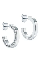 Ted Baker London Senatta Reversible Crystal Hoop Earrings in Silver Tone Clear Crystal at Nordstrom