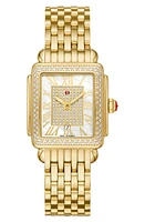 MICHELE Deco Madison Mid Diamond Pavé Bracelet Watch, 31mm in Two-Tone at Nordstrom