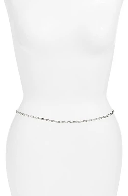 VIDAKUSH Rectangular Crystal Station Belly Chain in Clear/Silver at Nordstrom